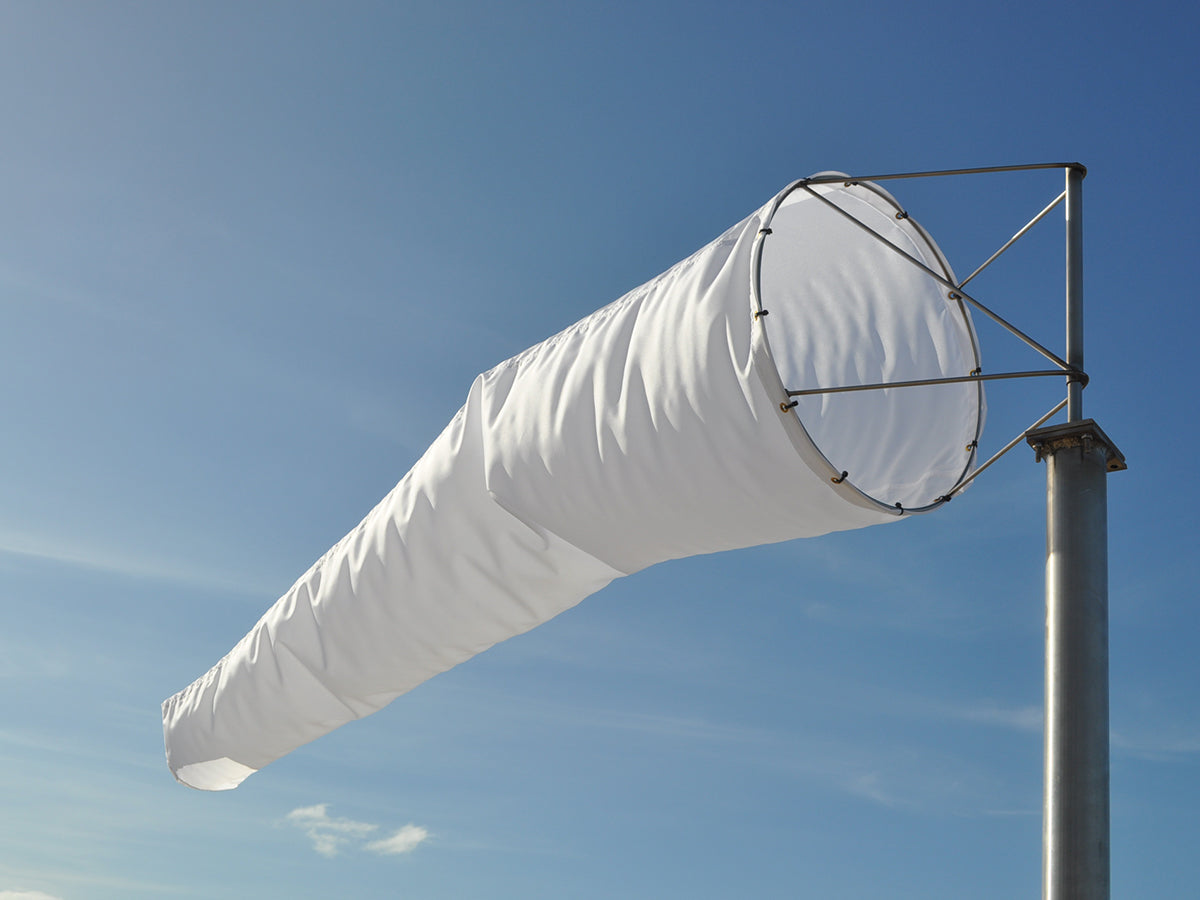Windsock White 3 foot x 12 foot (91cm x 366cm)