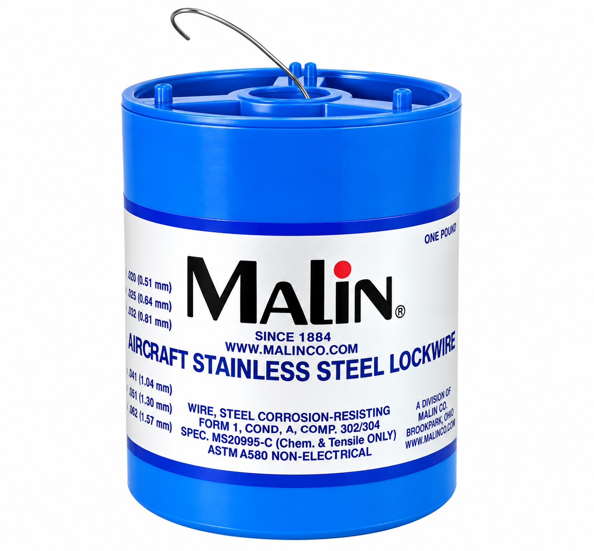 Malin Aircraft Stainless Steel Lockwire DIA .025 (.635 mm)