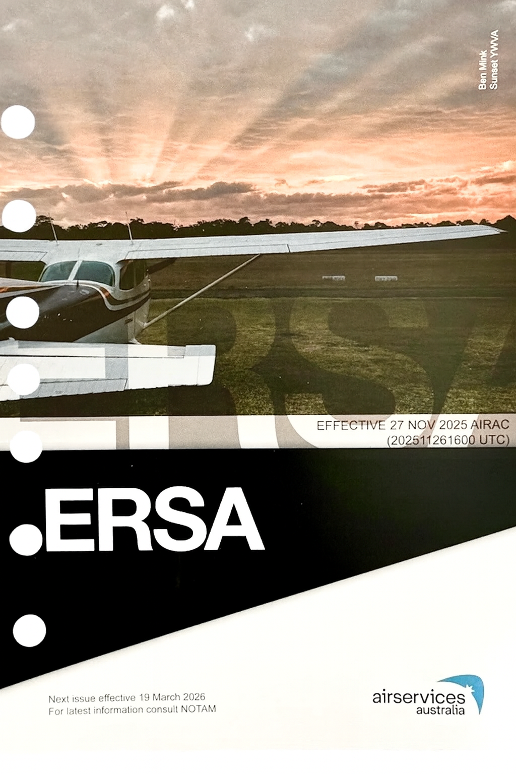 ERSA Loose Leaf with RDS - En-Route Supplement Australia Loose Leaf with Runway Distance Supplement • Effective 27 NOVEMBER 2025
