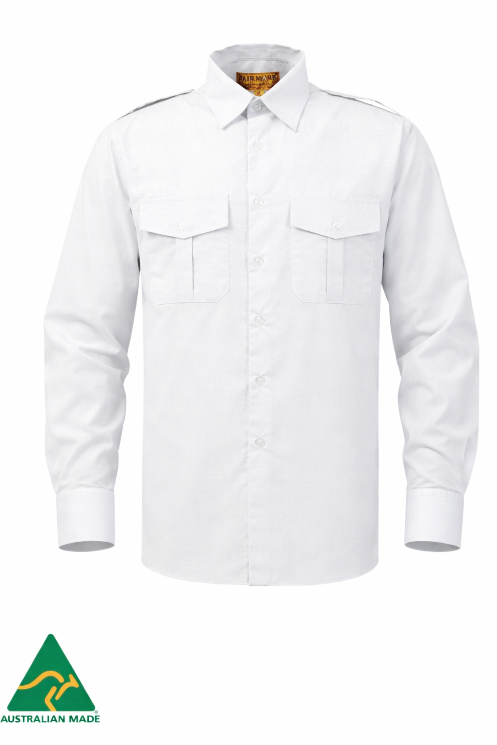 Fairmark Long Sleeve Unisex White Pilot Shirt