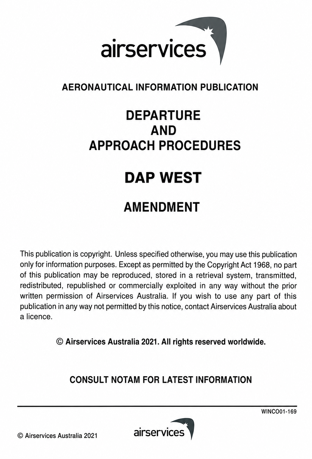DAP WEST - Departure & Approach Procedures West Amendment