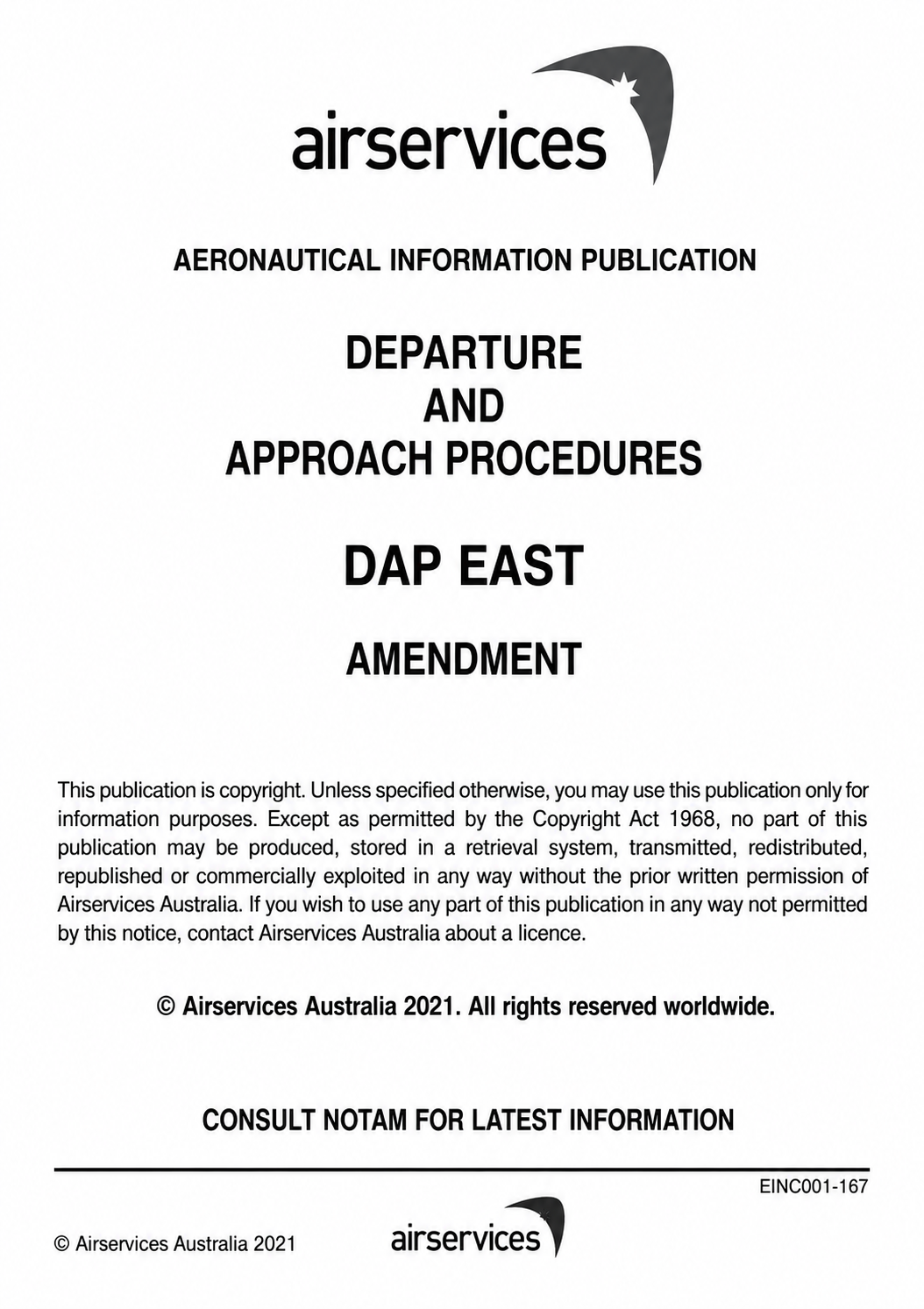 DAP EAST - Departure & Approach Procedures East Amendment