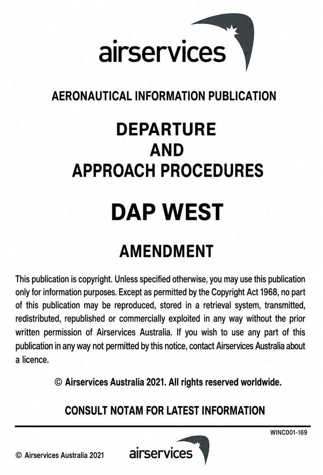 DAP WEST - Departure & Approach Procedures West Amendment