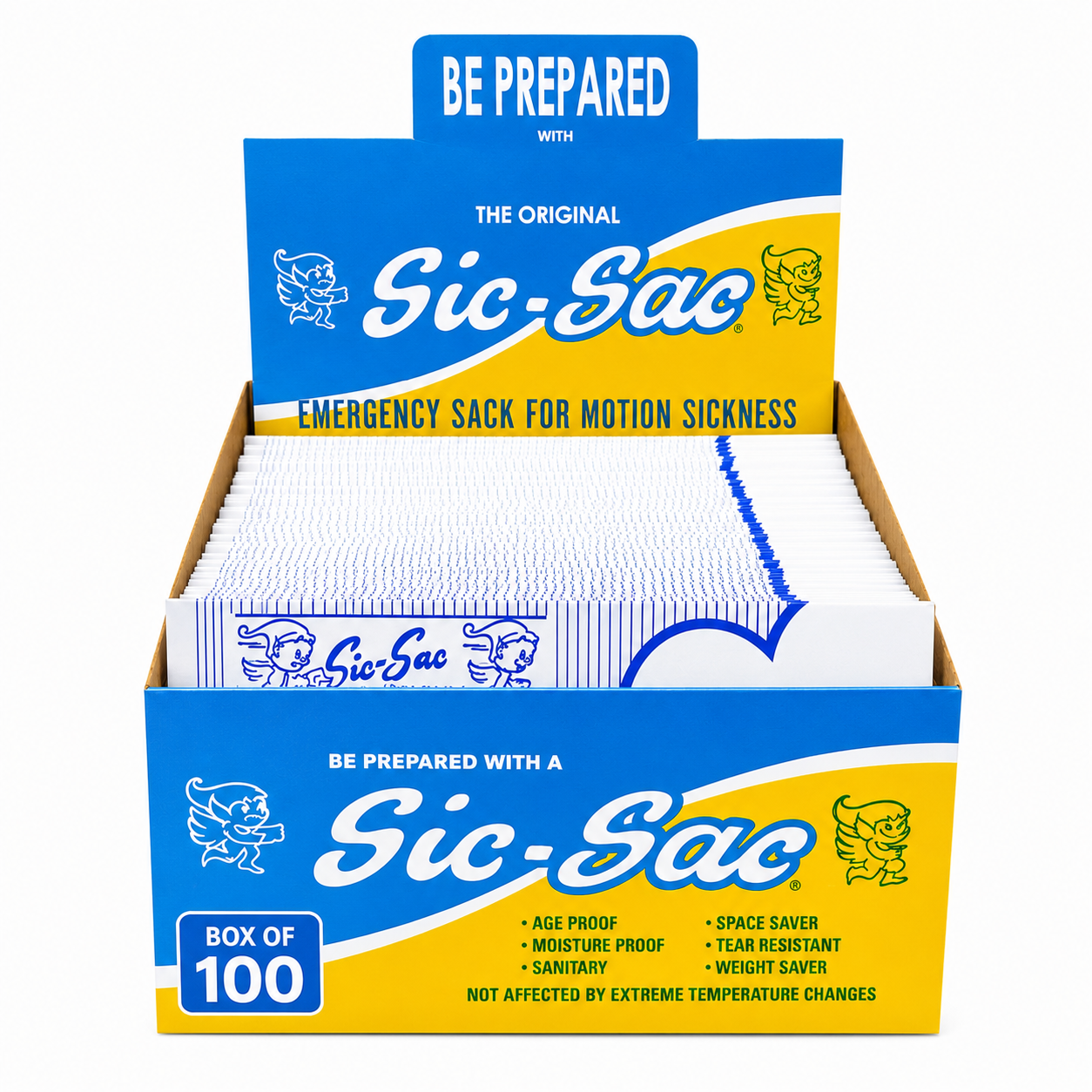 Sic-Sac "The Original Motion Sickness Bag" Box of 100