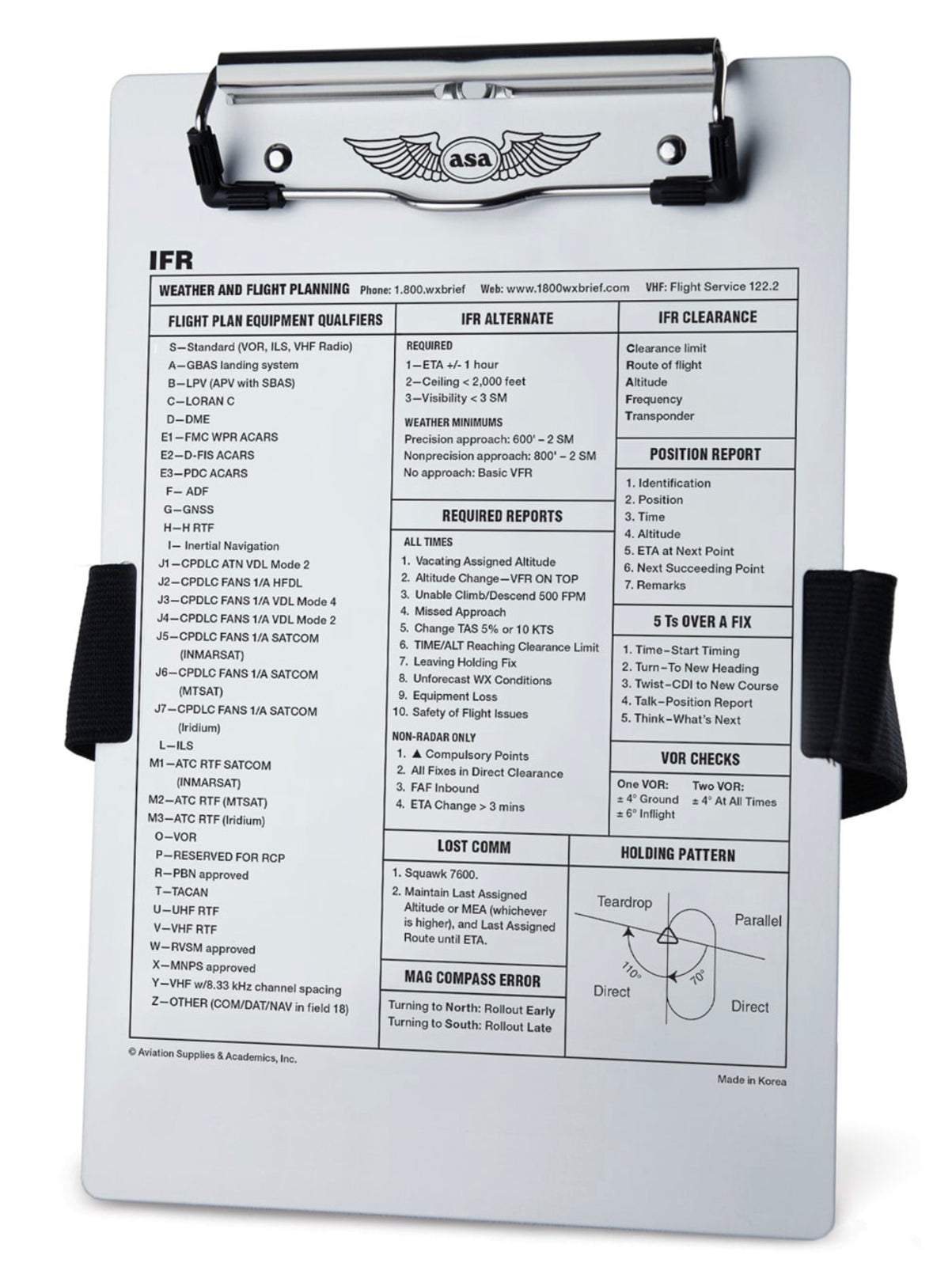 ASA IFR Kneeboard with Strap