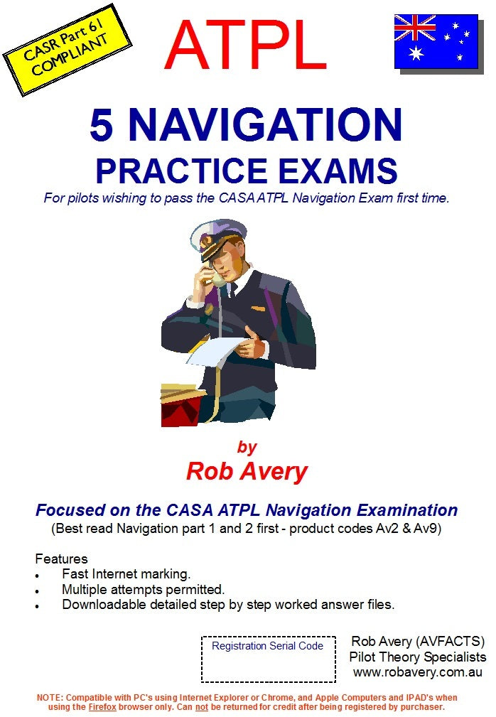 Avfacts by Rob Avery 5 x ATPL Navigation Practice Exams - AV40