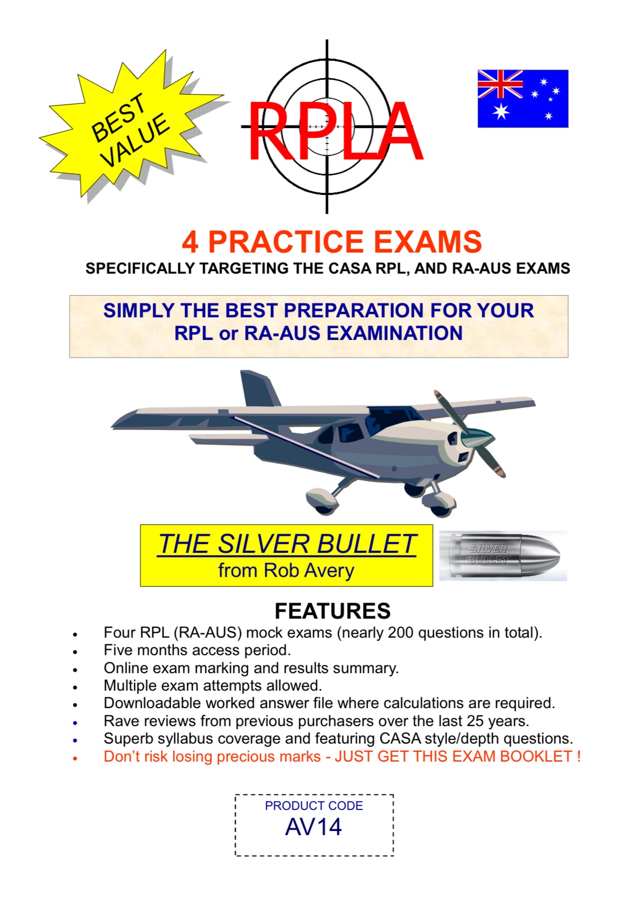 Avfacts by Rob Avery 4 x BAK/RPL Practice Exams - AV14