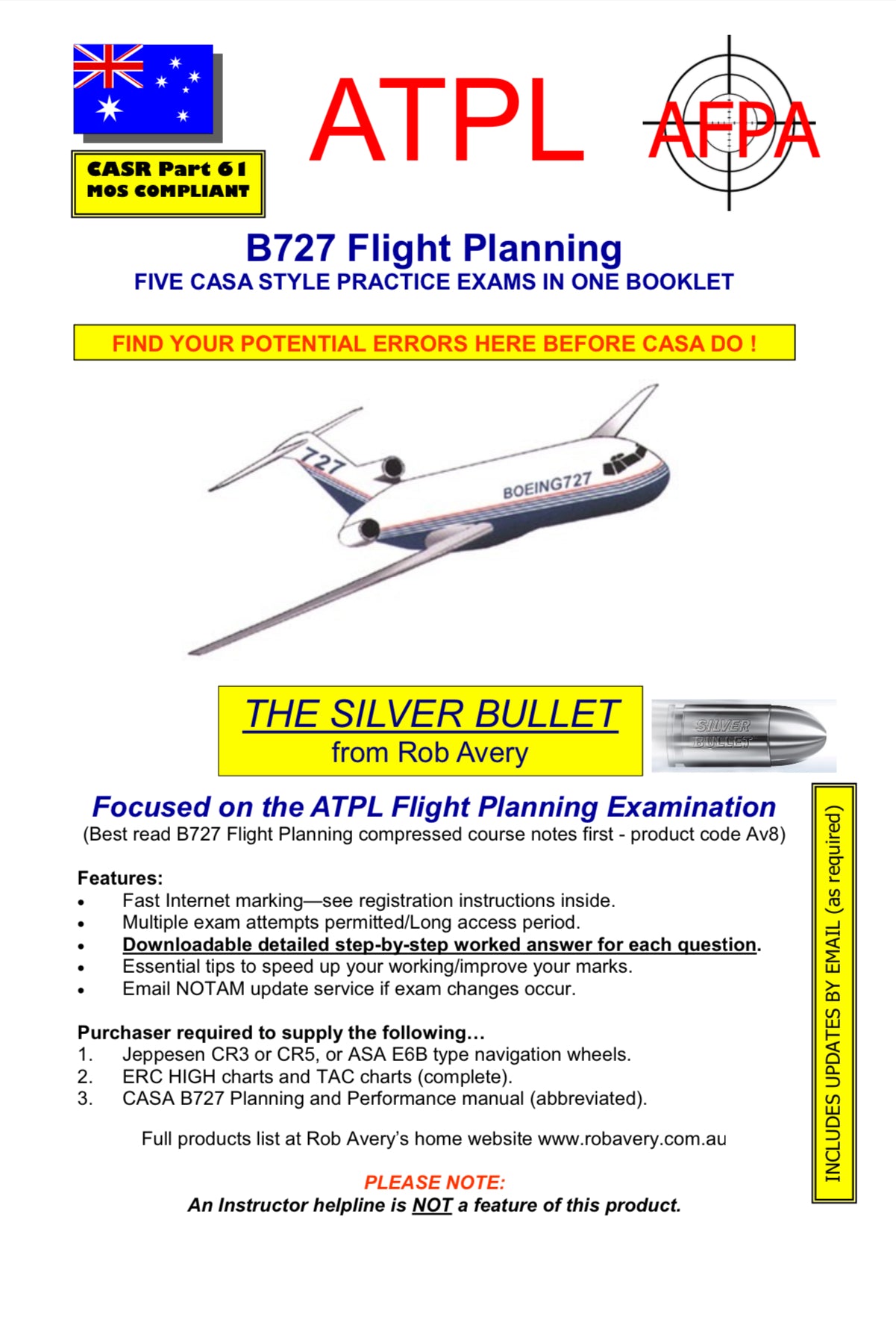 Avfacts by Rob Avery ATPL B727 Flight Planning Exams Book - AV3