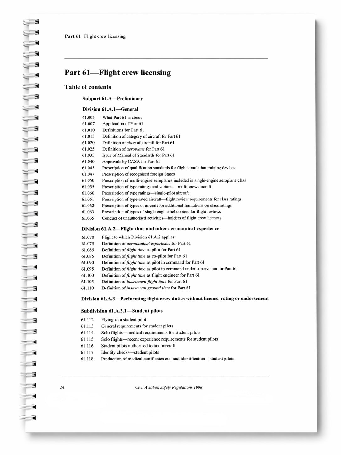 CASA CASR Part 61 (Flight Crew Licensing) Compilation No. 102 Registered 04 June 2026