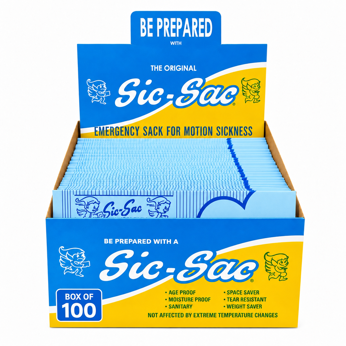 Sic-Sac "The Original Motion Sickness Bag" Box of 100