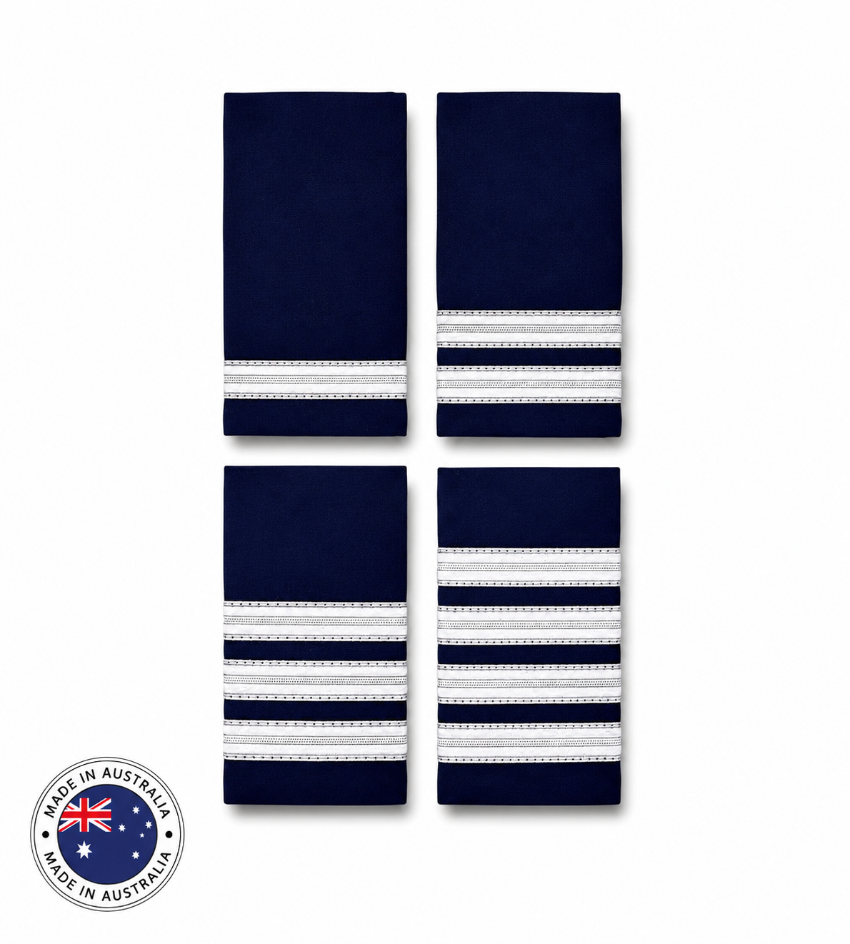 Epaulettes Navy With Silver Bars