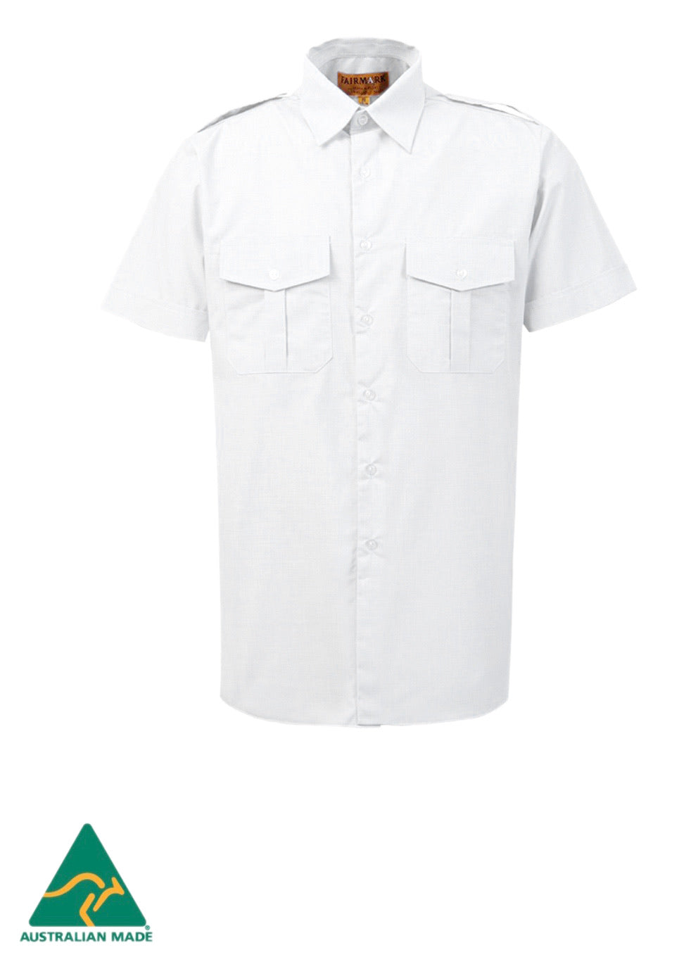Fairmark Unisex Short Sleeve White Pilot Shirt